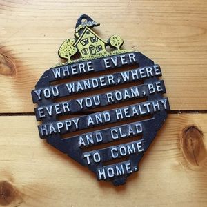 Vintage “Be happy and healthy” sign